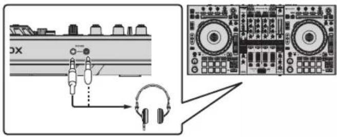 PIONEER DDJ-RZ - Schließen Sie Kopfhörer an eine der Buchsen [PHONES] an. - 1