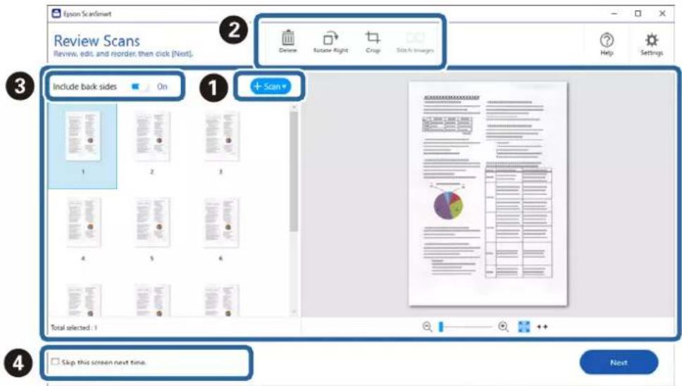 EPSON ES-C380W - Cliquez sur Numériser recto verso ou Numériser recto. - 2