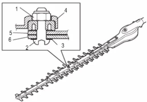 DOLMAR MH-246.4 DS - Nachstellen des Spiels zwischen oberem und unterem Schneidmesser - 1