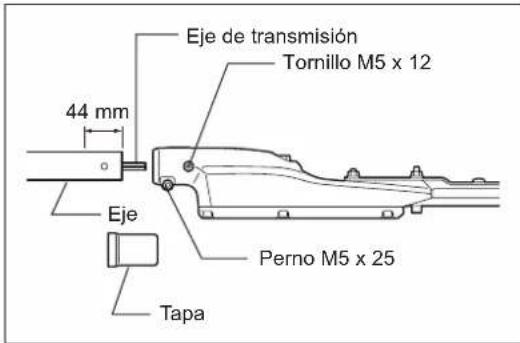 Eje de transmisión Tornillo M5 x 12 44 mm Eje Perno M5 x 25 Tapa