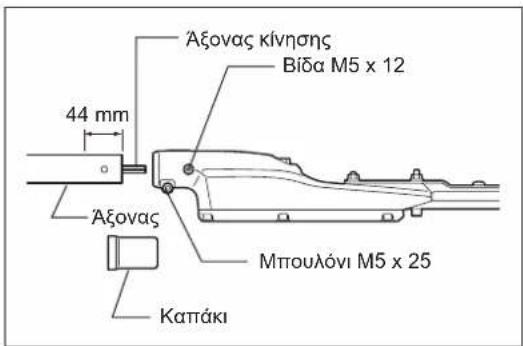 44 mm Aξονας κίνησης Bīδα M5 x 12 Aξονας Μπουλόνι M5 x 25 Καπάκι