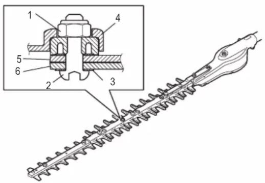DOLMAR MH-246.4 DS - Bıçak boşluğunun ayarlanması - 1