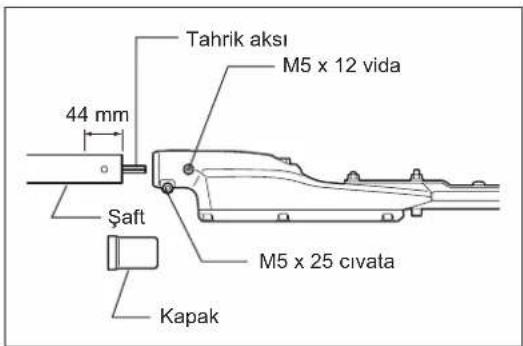 Tahrık aksi M5 x 12 vida 44 mm Saft M5 x 25 civata Kapak