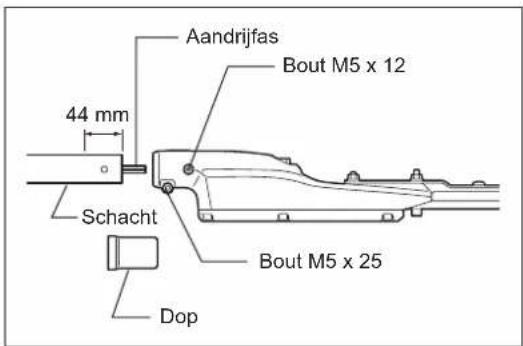 Aandrijfas Bout M5 x 12 44 mm Schacht Bout M5 x 25 Dop
