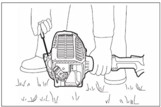 DOLMAR MH-246.4 DS - Follow the instructions below to start the pole hedge trimmer - 1
