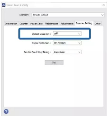 EPSON ES-C320W - Régler la fonction de détection de la saleté sur la surface vitrée - 1
