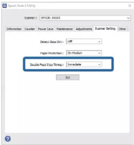 EPSON ES-C320W - Choisir l'opération à effectuer en cas d'entraînement double détecté - 1