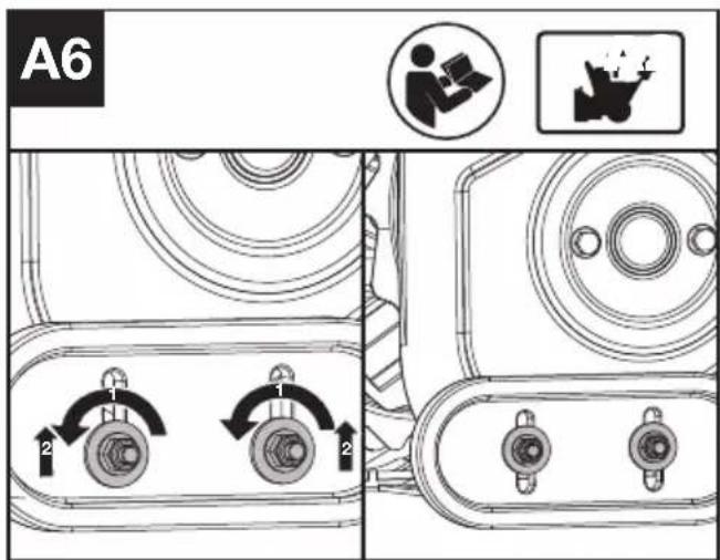 KRESS KG470.9 - Adjusteer de verstelbare skids om de werkhoogte te regelen volgens verschillende werkomstandigheden (Zie Fig.A6) - 1