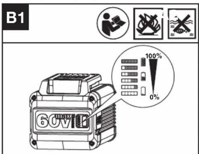 KRESS KG470.9 - Vérification de l'etat de charge de la batterie (Voir Fig. B1) - 1