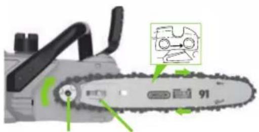 Greencut GS200L - ASSEMBLY OF THE CHAIN AND THE SWORD - 4