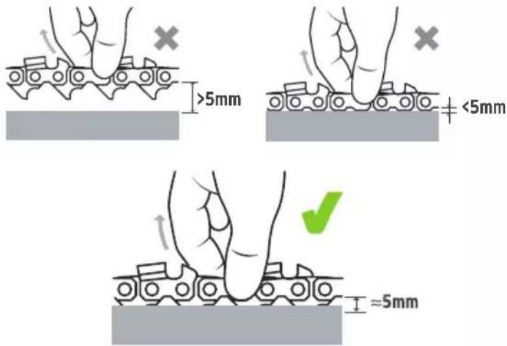 Greencut GS240C - CONTROL AND TENSIONING OF THE CHAIN - 3