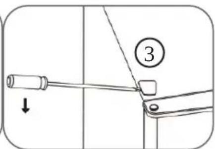 Technical diagram showing a mechanical assembly with labeled component 3 and directional arrow