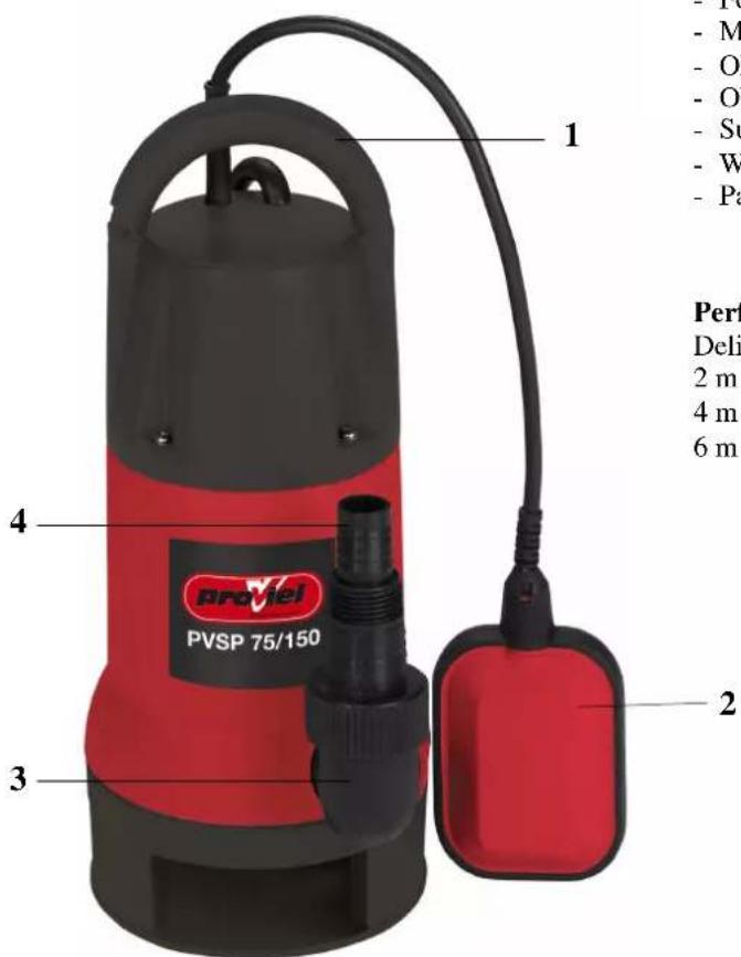 Proviel PVSP 75/150 - Features: - 1