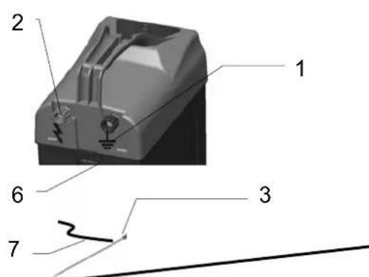 Technical diagram of a mechanical component with numbered parts labeled 1 through 7
