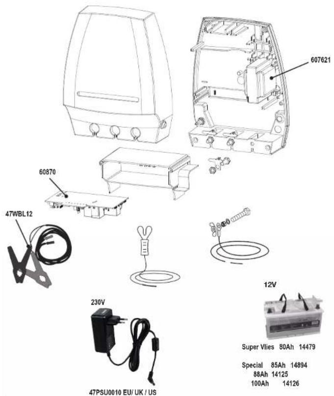 607621 60870 47WBL12 230V 12V Super Vlies 80Ah 14479 Special 85Ah 14894 88Ah 14125 100Ah 14126 47PSU0010 EU/ UK / US