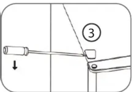 Technical diagram showing a mechanical assembly with labeled component 3 and directional arrow