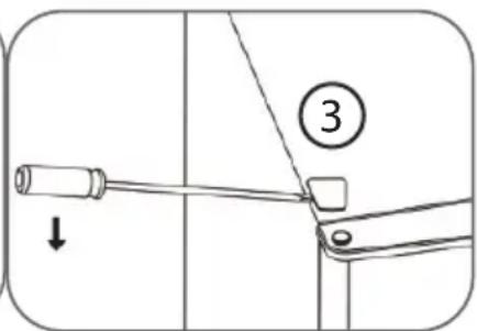 Technical diagram showing a mechanical assembly with labeled component 3 and directional arrow