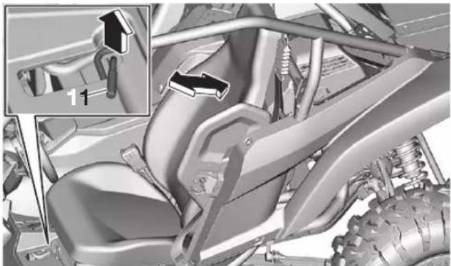 YAMAHA YXZ1000R SS (2024) - Réglage de la position du siège du conducteur - 1