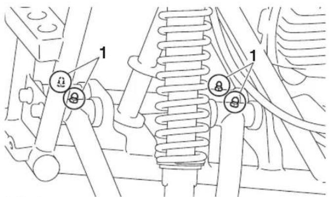 YAMAHA YFM110R (2024) - Graissage des pivots du triangle de suspension avant - 1