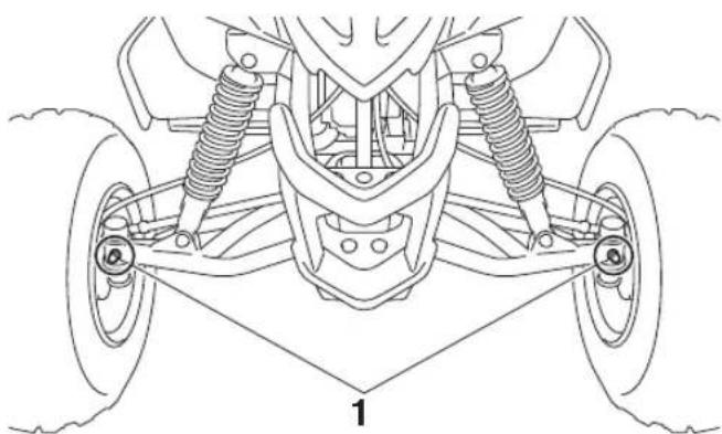 YAMAHA YFM110R (2024) - Lubrification des pivots de fusée avant - 1