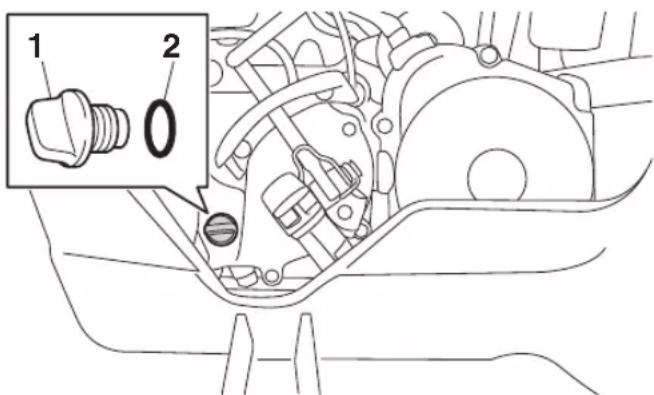 YAMAHA YFM110R (2024) - Changement de l'huile de boîte de vitesses - 1