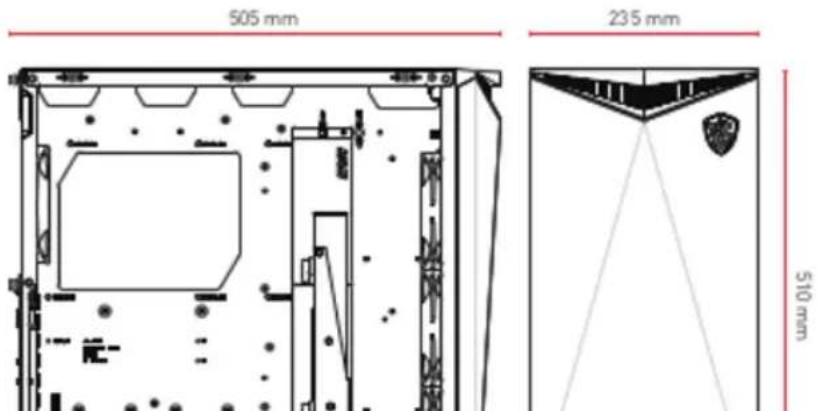MSI MPG Gungnir 300R Airflow - Vue de face et de côté - 1