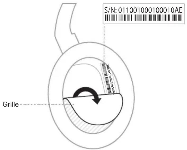 BOSE QuietComfort Headphones - EMPLACEMENT DU NUMÉRO DE SÉRIE - 1
