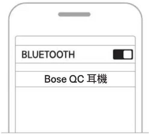 BOSE QuietComfort Headphones - 使用行動裝置上的 BLUETOOTH 功能表連接 - 2