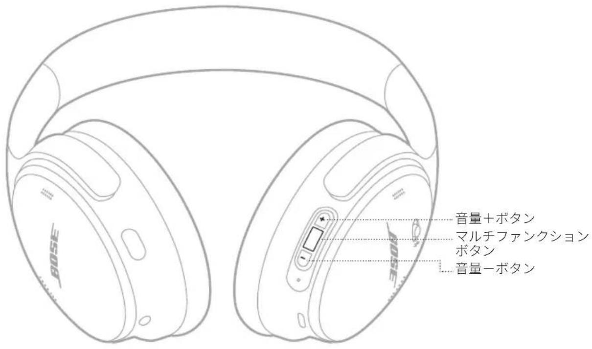 BOSE QuietComfort Headphones - メディアの再生と音量調節 - 1