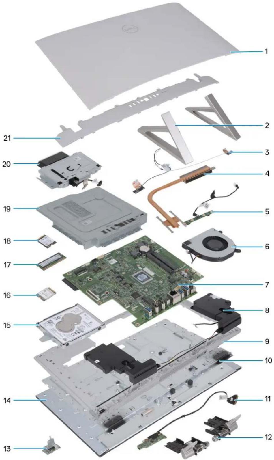 DELL Inspiron 24 5420 - Principaux composants de l'ordinateur Inspiron 24 5420 tout-en-un - 1