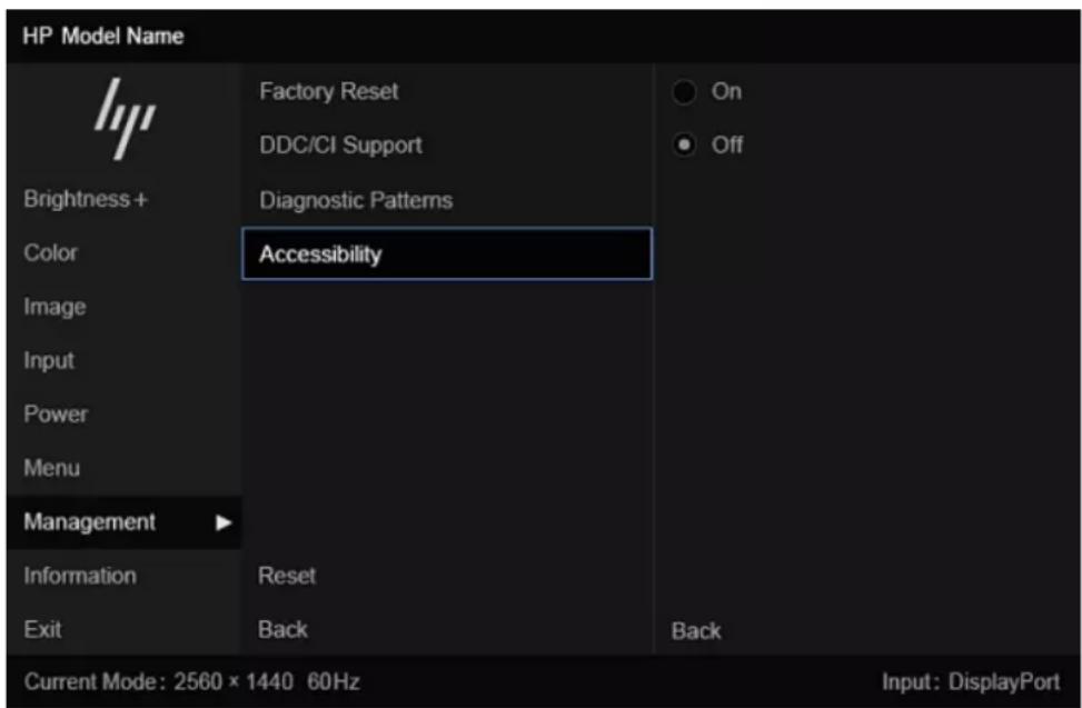 HP E45c G5 - Comment activez-vous ou désactivez le mode Accessibilité ? - 2