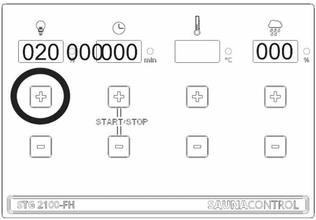 020 000000 min START/STOP STG 2100-FH SAUNACONTROL