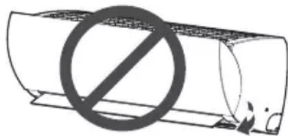 Diagram showing a prohibition symbol crossed over a cylindrical object, indicating no protection or absence of fire.