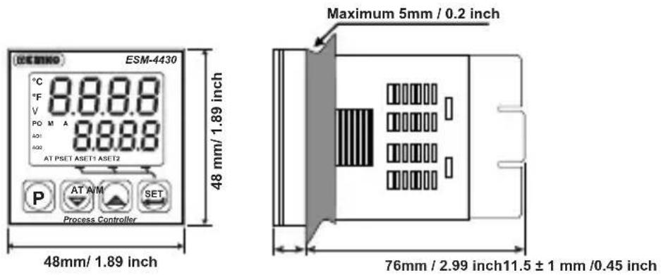 Emko ESM-4430 - Minimum Distance Between Panel Cut-Out Centers: - 6