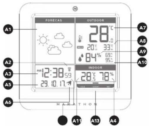 Marathon Berlin - Weather station front LCD screen - 1