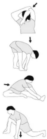 Christopeit Walking Pad 4.0 - Example - stretching exercises for the warm-up and cool-down phases - 1