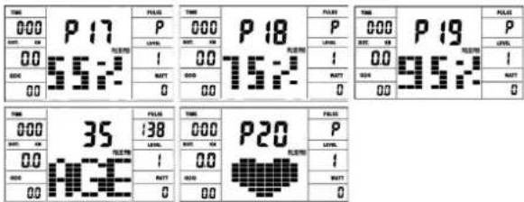 Christopeit AX 3000 - Heart Rate Control Programs P17-P20: - 1