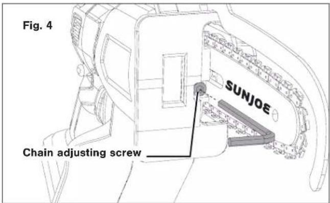 Fig. 4 SUNJOE Chain adjusting screw