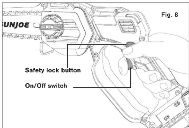 UNJOE Safety lock button On/Off switch Fig. 8