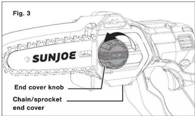 Fig. 3 SUNJOE End cover knob Chain/sprocket end cover