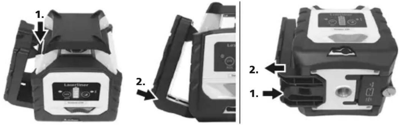 Laserliner CrossGrip Snap - 1Apparaat en CrossGrip Snap verbinden / loskoppelen - 1