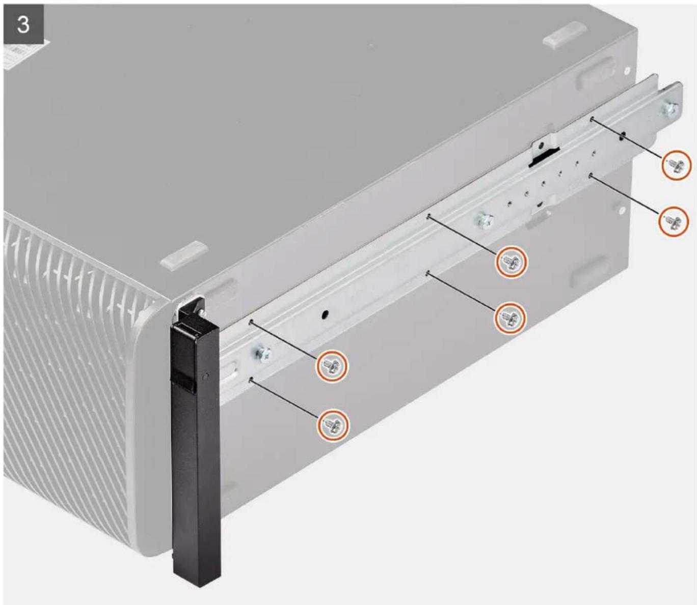 DELL Precision 5860 Tower - 安装左側導軌套件 - 5