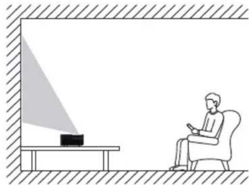 PHILIPS Screeneo U5 SCN550 - Table devant l'écran de projection - 1