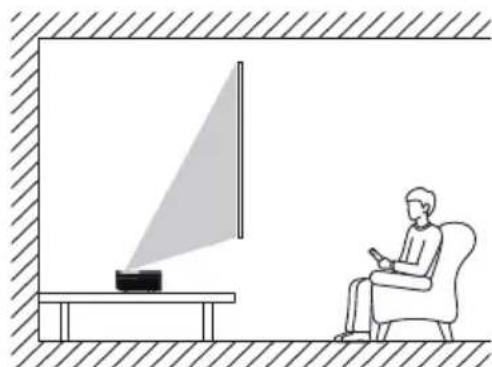 PHILIPS Screeneo U5 SCN550 - Table derrière l'écran de projection - 1