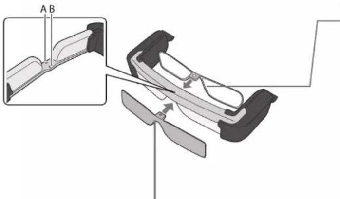 EPSON Moverio Pro BT-2200 - Installer le pare-soleil/l'écran protecteur/le support des verres - 1