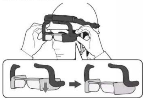 EPSON Moverio Pro BT-2200 - Si vous ne pouvez pas visualiser une partie de l'image, ajustez le dispositif de réglage sur le côté des verres. - 1