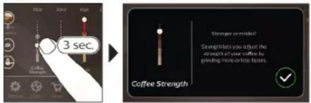 PHILIPS Saeco GranAroma Deluxe SM6685 - Assistance concernant les paramètres des boissons - 1