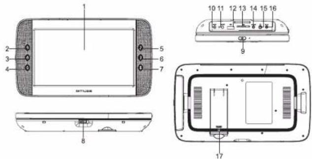 MUSE M-1028 CVB - LEITOR DE DVD PORTÁTILPT - 1