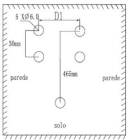 5 XØ6.0 D1 30mm parede 465mm solo parede
