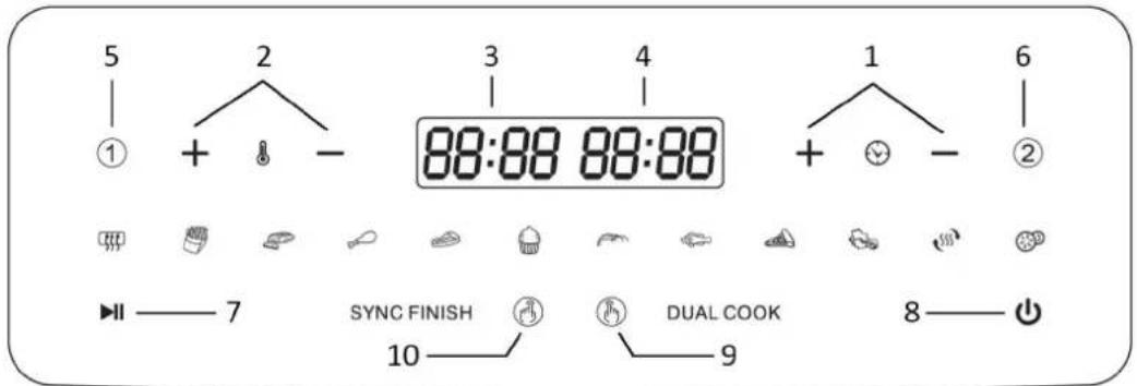 Emerio AF-130376.1 - Control panel and display - 1